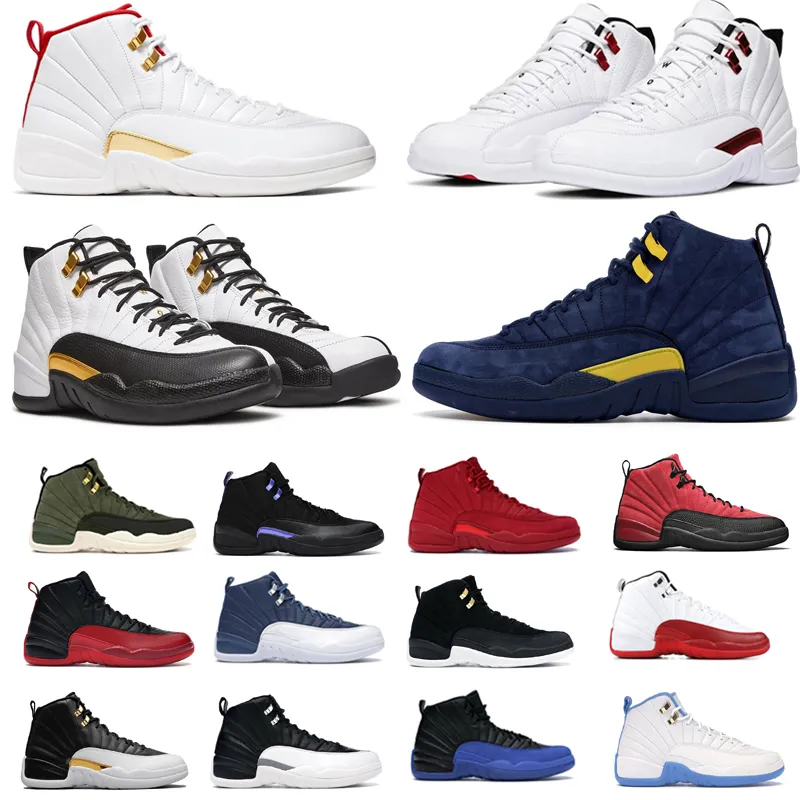 High 12S 12 Basketball Shoes Sneakers Женские тренеры Университет Голубой Мичиган Зимний грипп игра Dark Concord Cherry