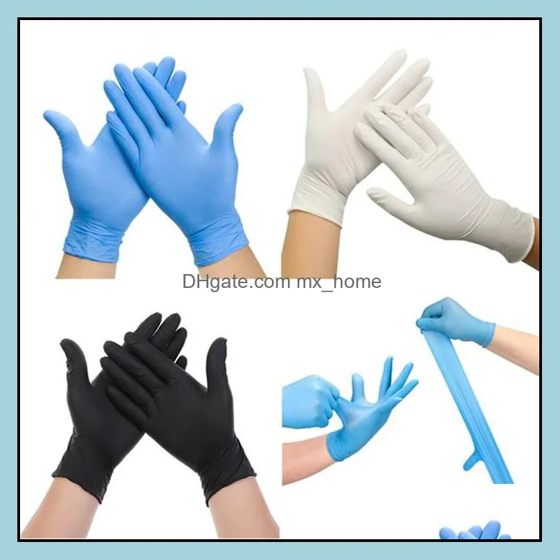 Poudre jetable confortable - Gants en caoutchouc pour maison d'examen en nitrile PVC Grande taille Noir de sécurité en latex pour empêcher la livraison de gouttes bactériennes 2021 Ki