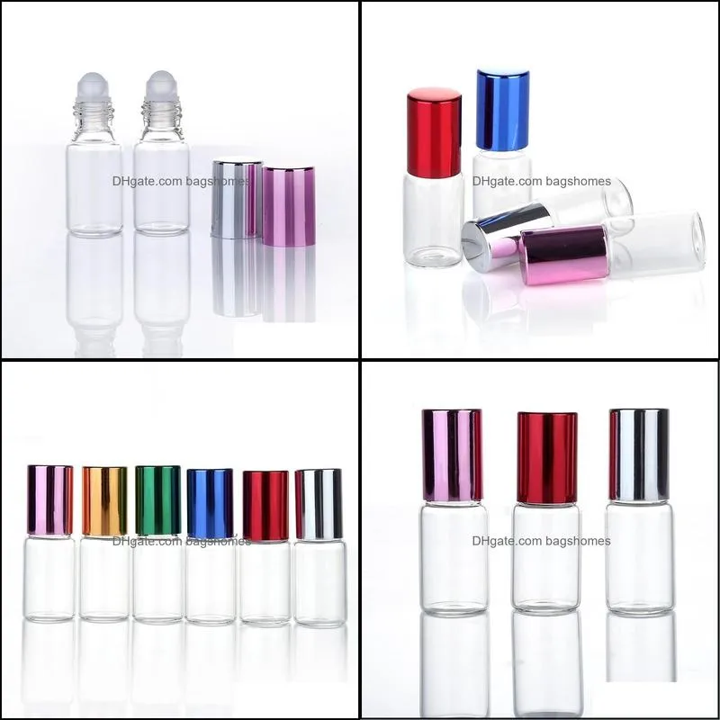 5ml clear glass essential oil roller bottles with glass roller balls aromatherapy perfumes lip balms roll on bottles dh4800
