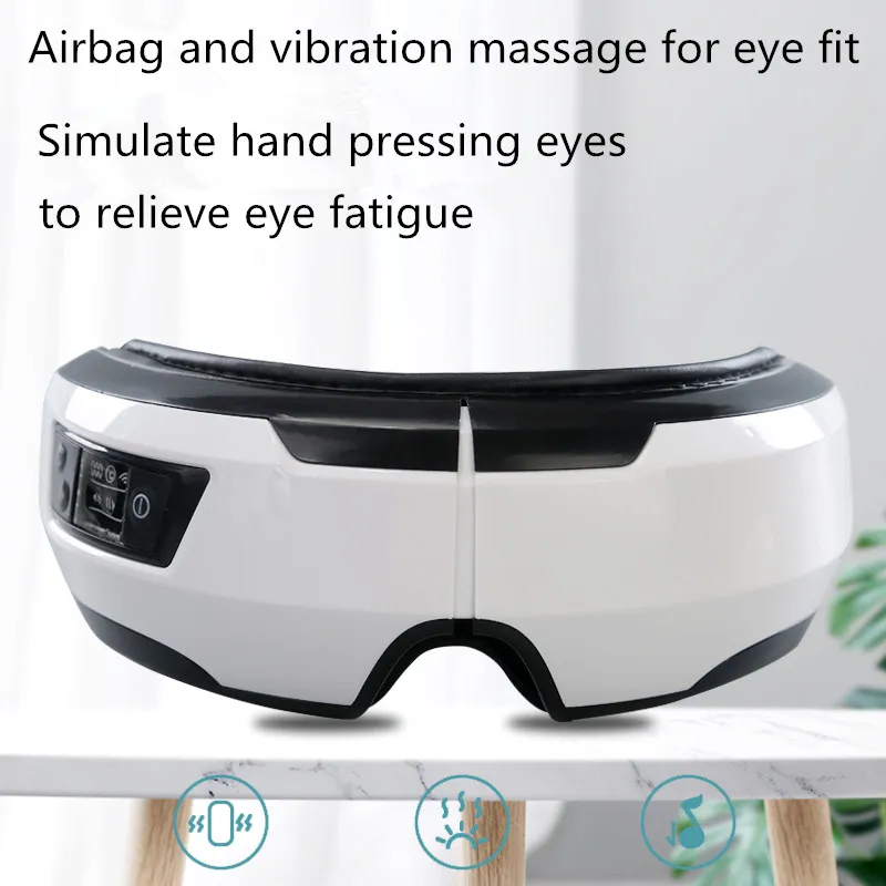 Masseur oculaire électrique intelligent 4D, Bluetooth, Vibration musicale, Massage chauffant pour les yeux fatigués, élimine les cernes, soins oculaires