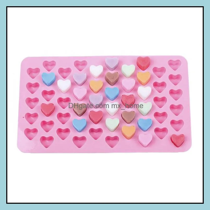 mini heart mold silicone ice cube tray diy chocolate fondant mould 3d pastry jelly  baking cake decoration tools wll582