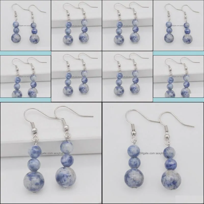 brazilian sodalite stone beads gem earrings jewelry