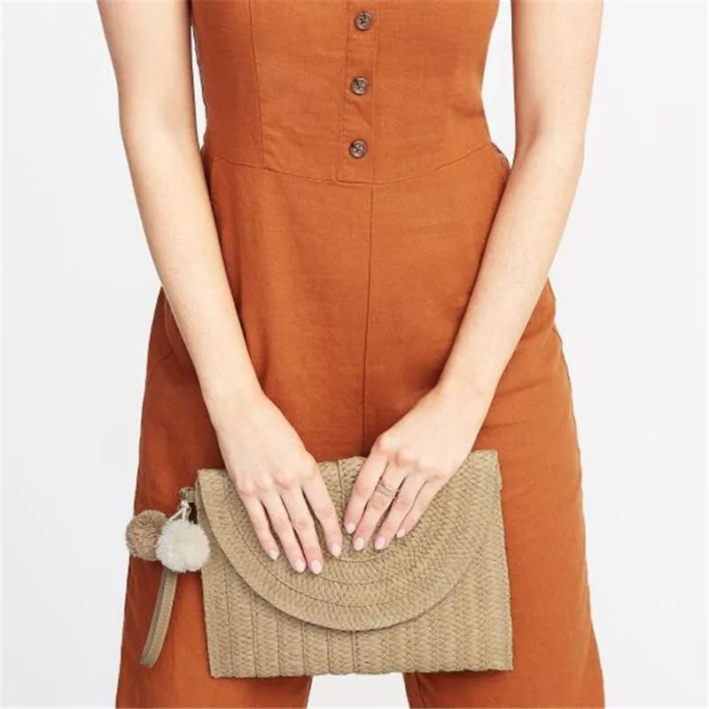 Wallets Handmade Ladies Straw Woven Handbag Women Summer Holiday Beach Casual Tote Elegant Fashion Retro Shoulder BagsWallets