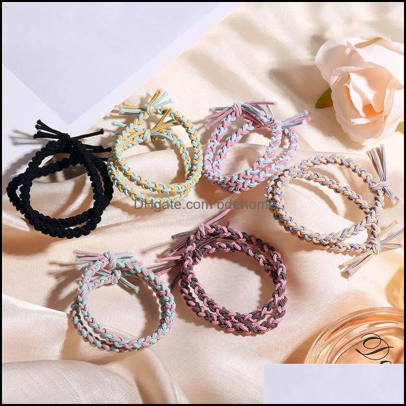 ins style women girls ponytail hair holder elastic rubber band for kids colorful hair ties pearl charm with hair rope storage box