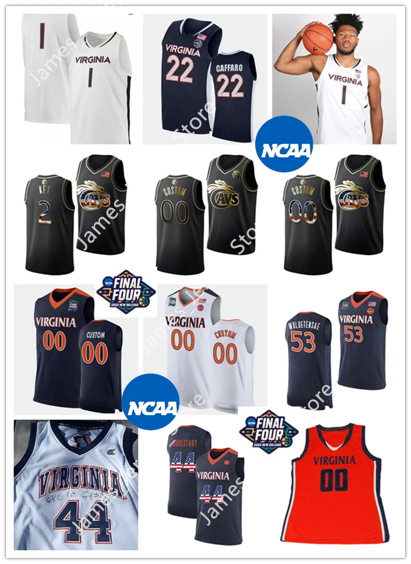 2022 NCAA Custom UVA Virginia Stitched College Basketball Jersey 6 Nick Jackson Jerseys 10 Ben Smiley III 5 Brennan Armstrong 3 DontAynvion Wicks 33 West Weeks Jerseys