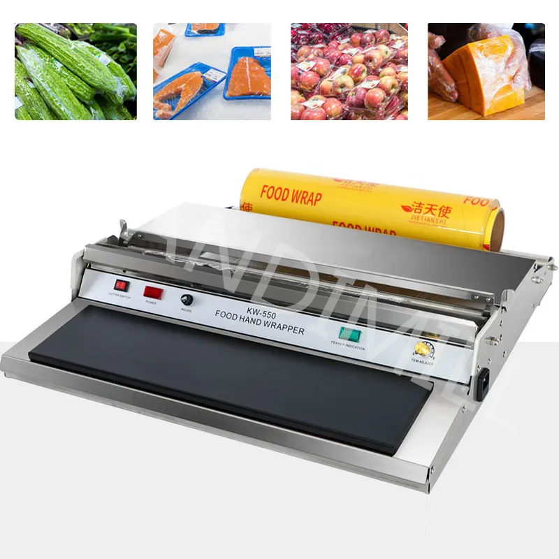 Supermarkt Food Tray Wrapper Stretcher Film Wrap Sealer afdichting Gereedschap Vegetable Filmfilm Wikkelmachine