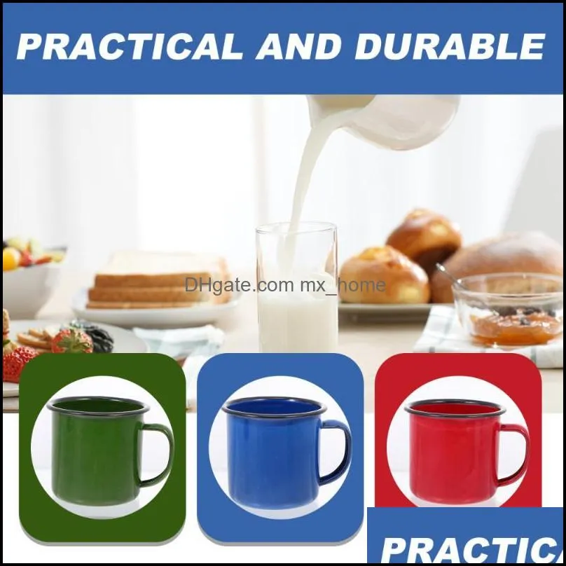 mugs 5pcs multi-functional enamel vintage small cups (assorted color)