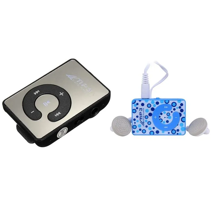 MP4 Oyuncular 2 Set Mini Music Mp3 çalar USB Kablo Kulaklıkları, A B