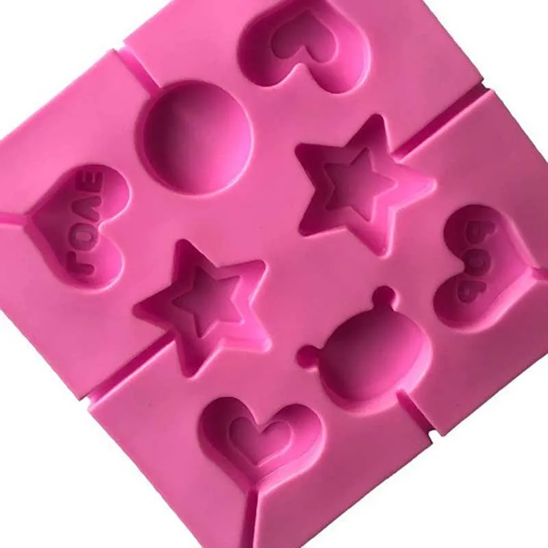 Baking Moulds Love Five Pointed Star Silicone Lollipop Molds Silicone Cake Mold Without Stick