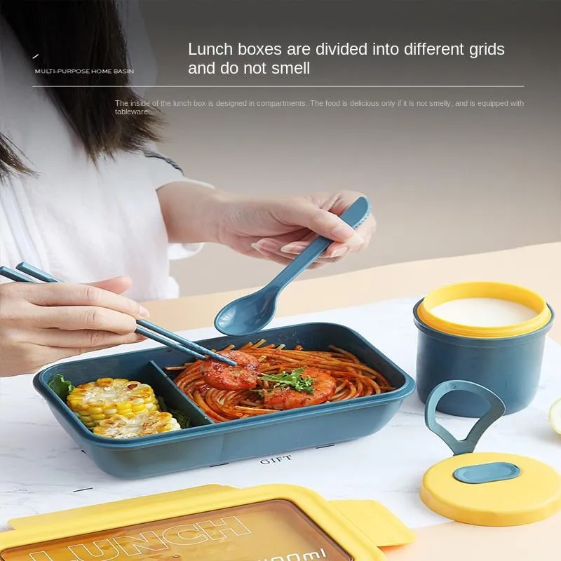 Lunch Box 1100ml Microwave Bento Boxes For School Kids Office Worker 2layers Microwae Heating Lunch Container Food Storage