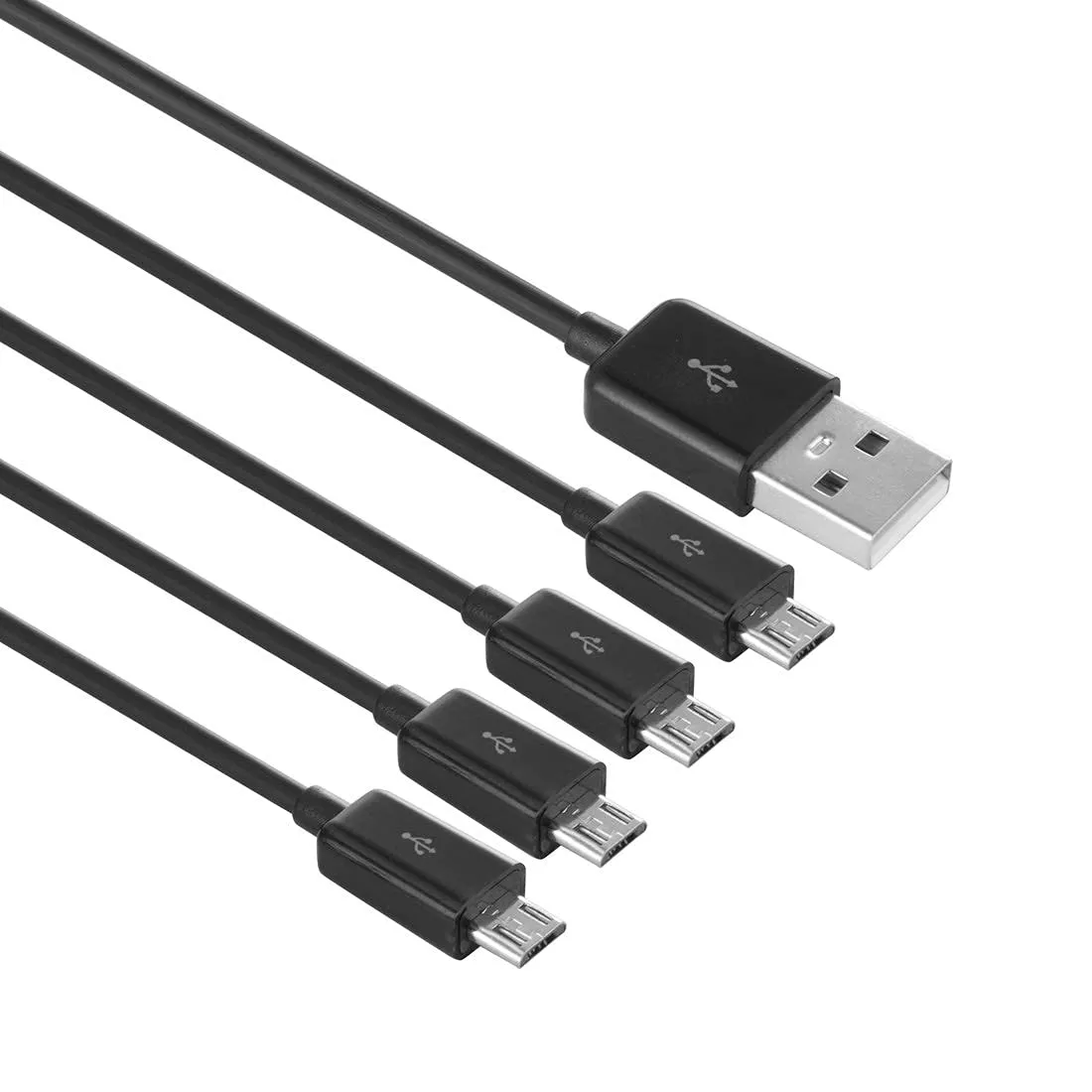 4 en 1 USB 2.0 Un câble de séparateur de micro Micro USB mâle (50 cm noir)
