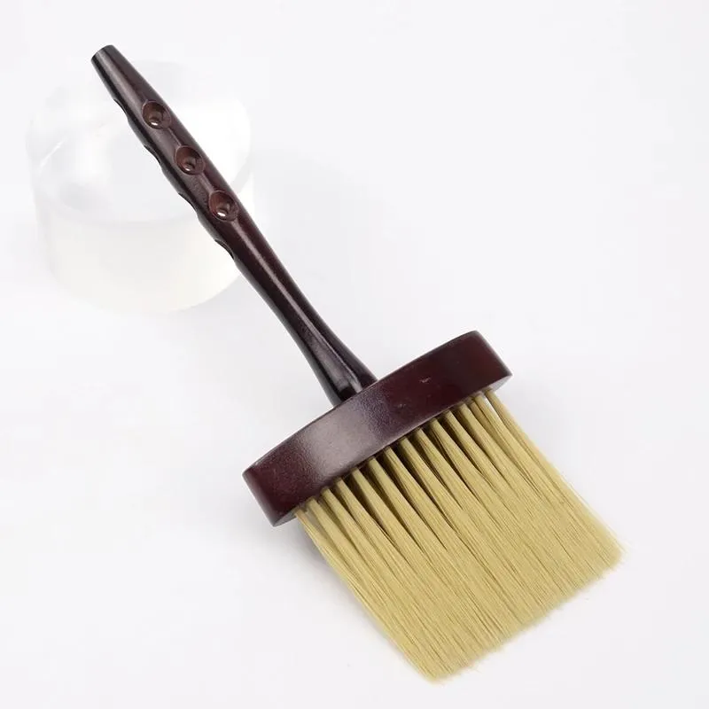Professionele kappershaar snijdende nek stofdoek borstel voor salon gebroken vegen schoonmaken houten handgreep haarborstelgereedschap