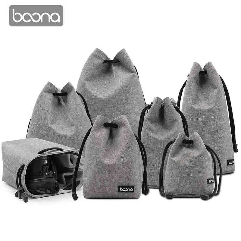 Boona Camera Tas Lens Tas Camera Pouch Lens Case Drawstring Pouch voor DSLR PENTAX Waterproof Velvet Bescherm AA220324