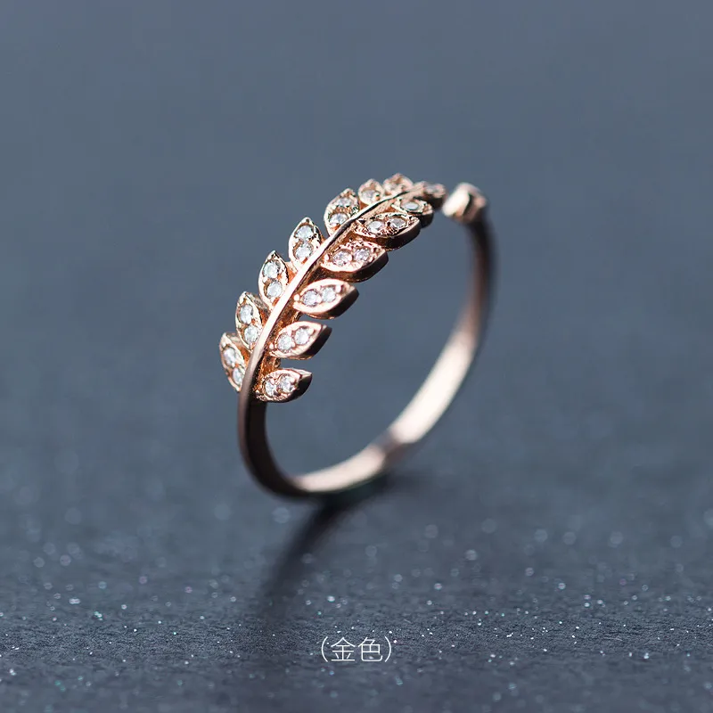 925 esterling Silver Leaves Designer Band Rings Sparkling CZ Zircon OL Girls Elegant Love Ring For Women Acessórios Jóias