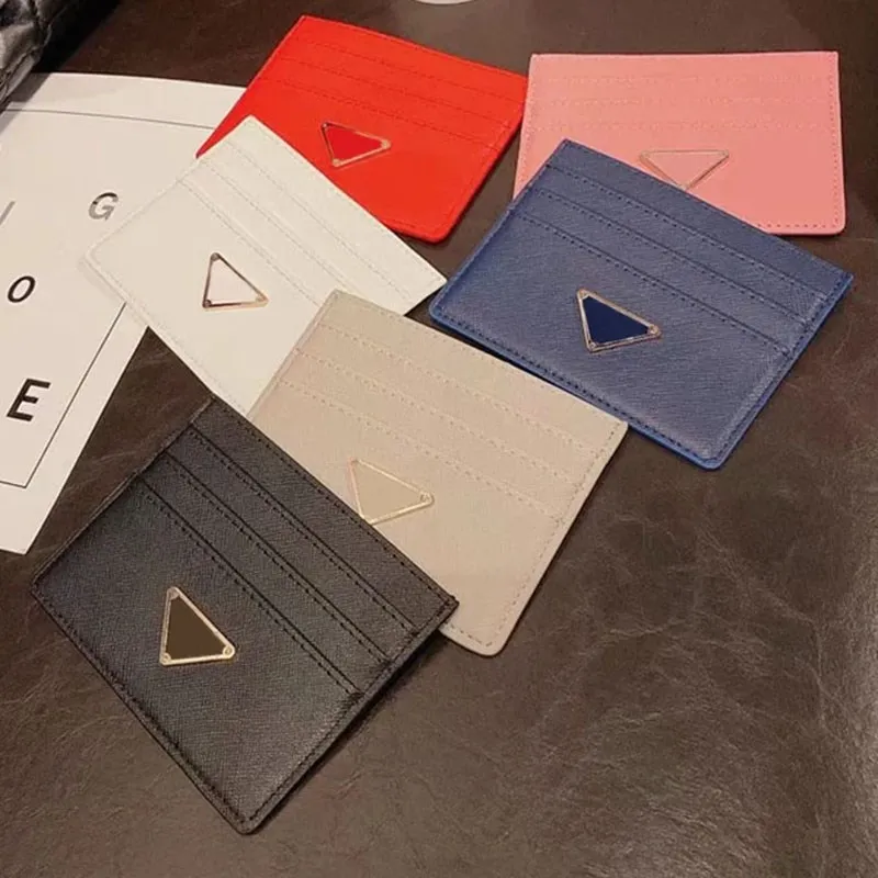 Money Clips 7 Colors Credit Card Holders Woman Mini Wallet Classic Casual Pure Leather Card Bags