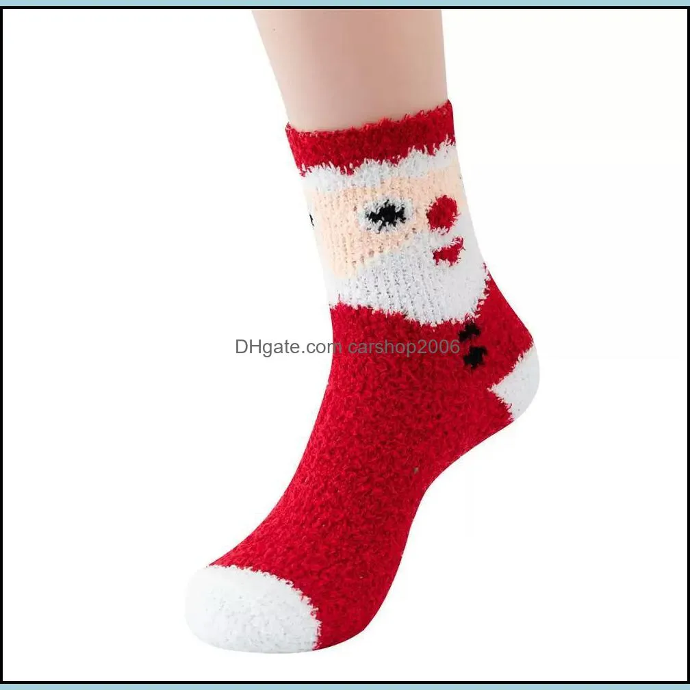 ups christmas socks thickened coral fleece women men lady socks wholesale floor sock winter christmas-socks