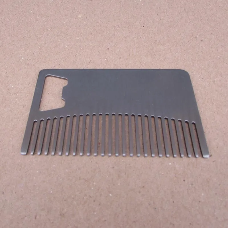 Fast shipping Card style Men`s mustache comb Beer openers Anti Static Stainless Steel Comb Bottle Opener LX3639