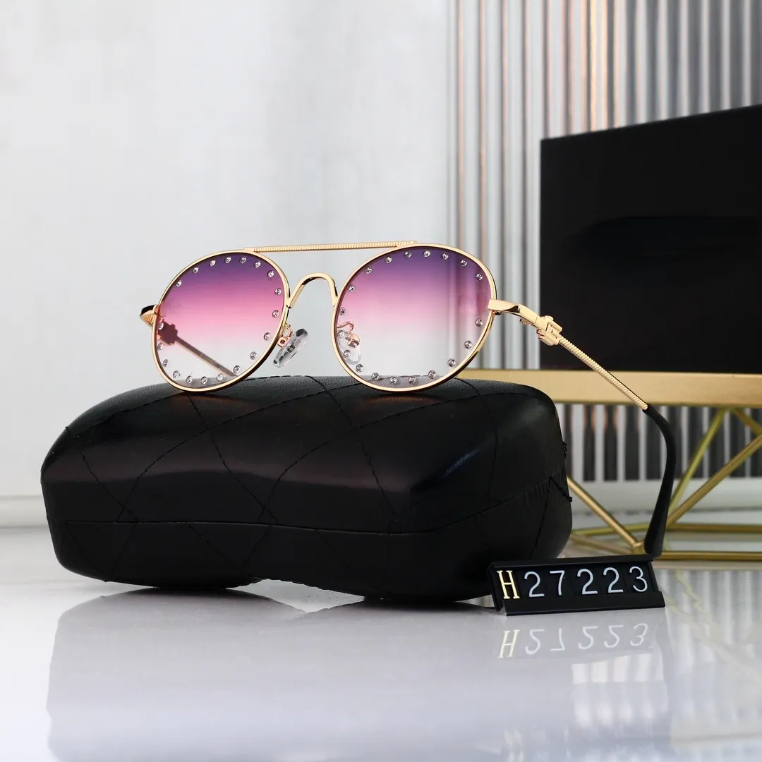 2023 Новые классические солнцезащитные очки Женские дизайнерские бренды роскошные бренды сплав металлические поляроиды HD Lens Retro Glasses Солнцезащитные очки 27223