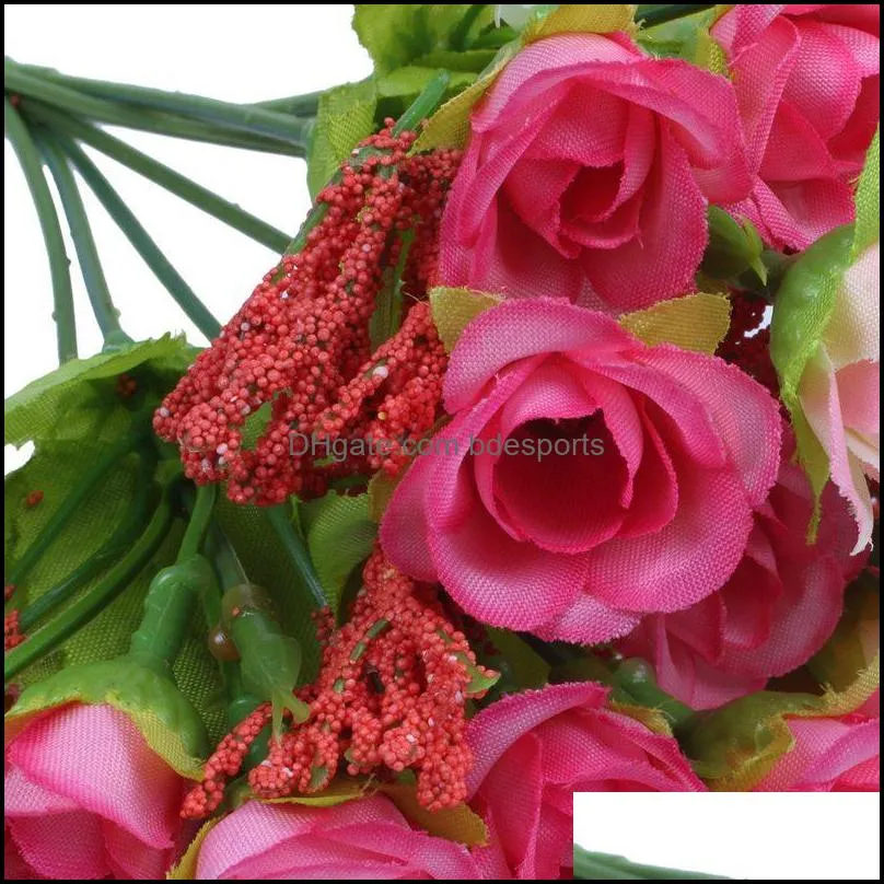 Decorative Flowers & Wreaths 21pcs Artificial Rose Flower Bouquet Heads