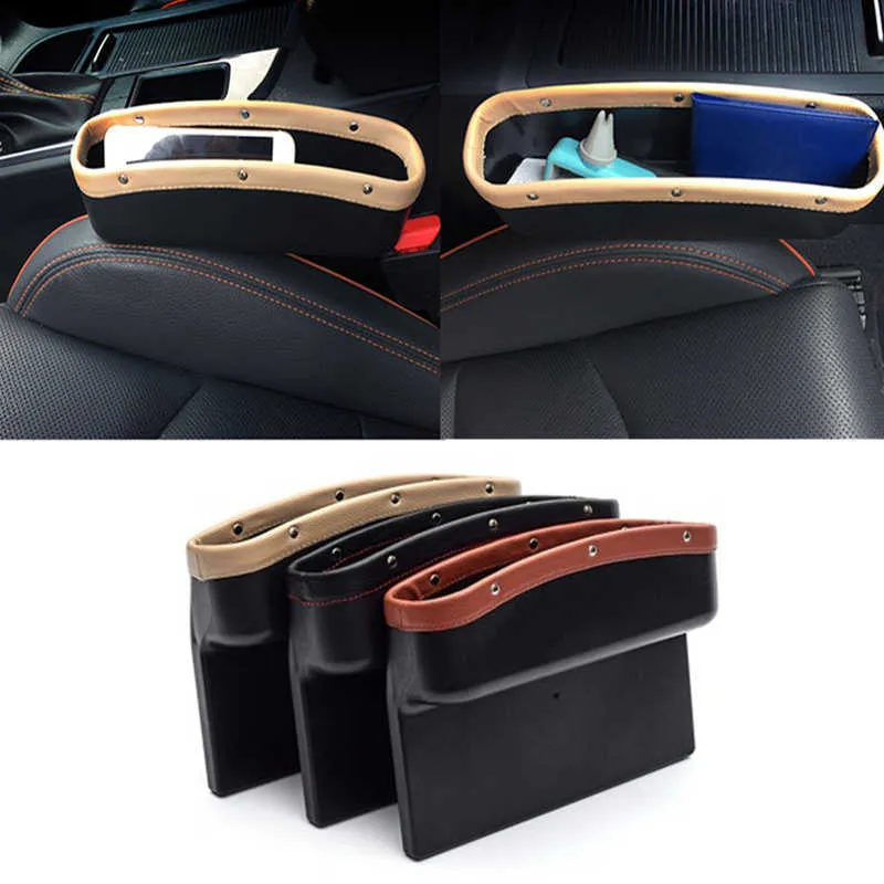 Bilsätets söm förvaringslåda Multifunktion Auto Seat Gap Plastic Organizer Holder For Universal Automobile Decoration Leather