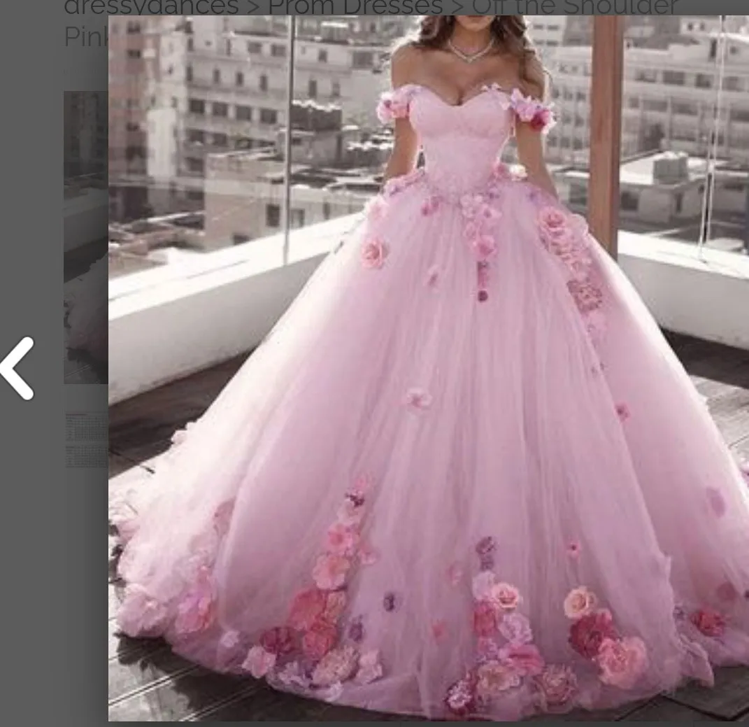Light Pink Quinceanera Dresses 2024: Off Shoulder 3D Floral Tulle