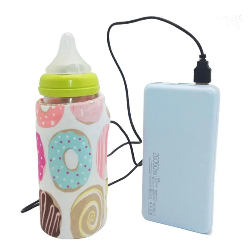 Ny USB Milk Water Warmer Travel Salvagn Isolerad v￤ska Baby Nursing Bottle Heater 6Colors USB Baby Bottle Warmer240T