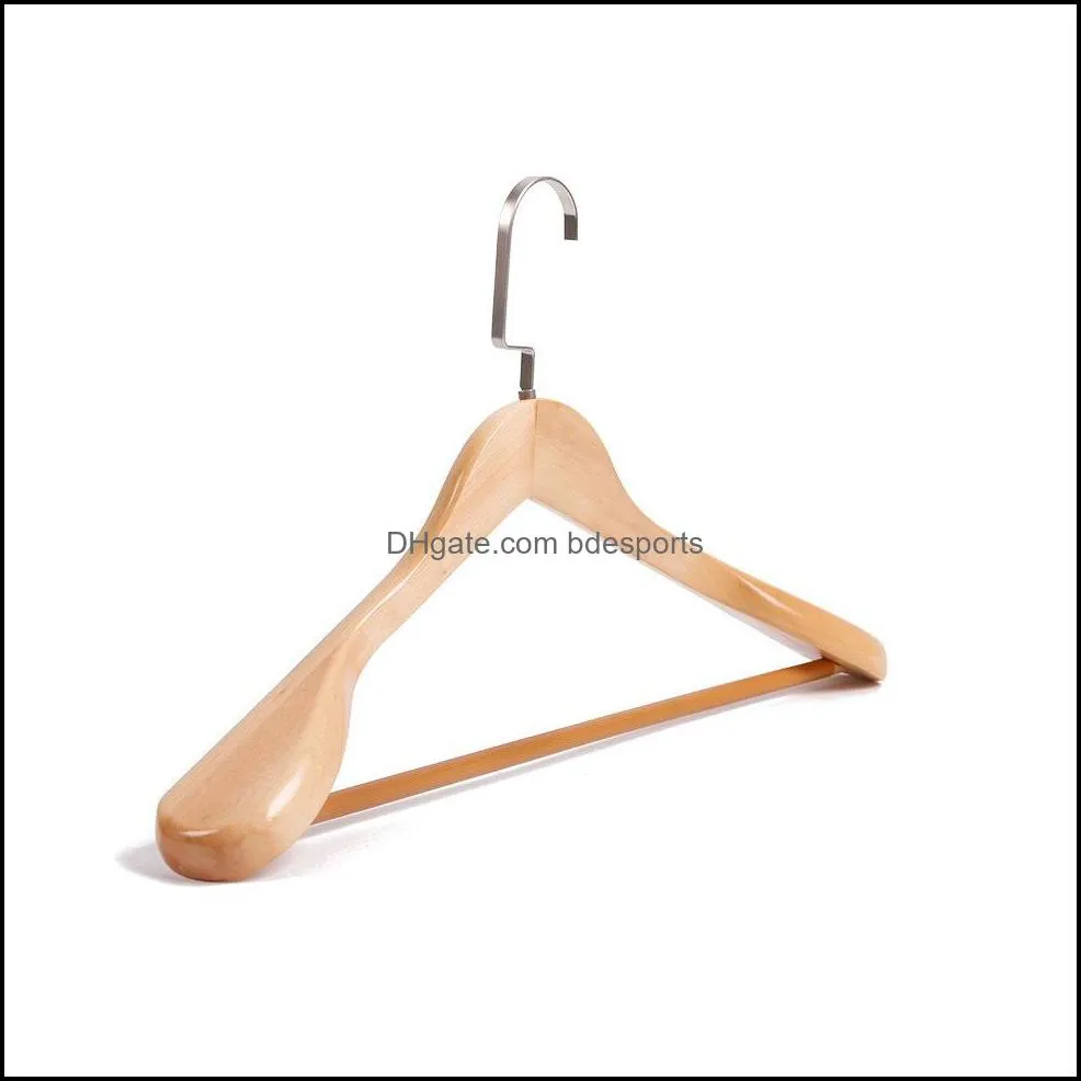 93 plus shoulder wooden hanger suit wooden hanger hotel room hanger lotua wood natural color cherry color 4523 55 5cm