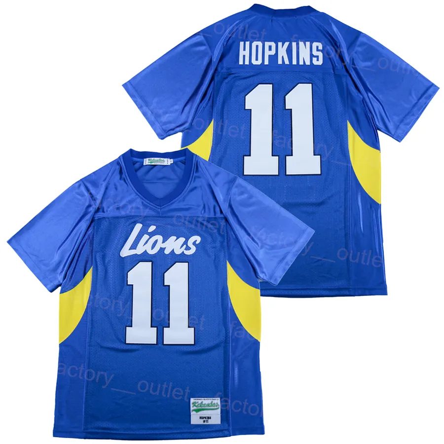 Men High School Daniel Lions Football 11 DeAndre Hopkins Jersey College All Stitched Breathable For Sport Fans Hip Hop Team Blue University Moive Top Quality