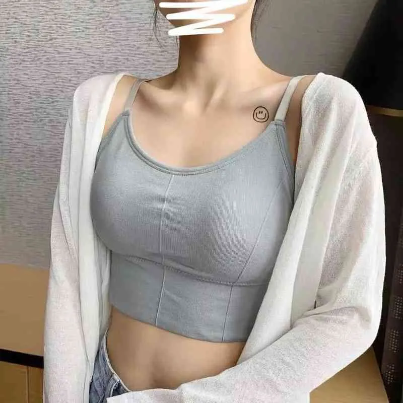 Korean Style Elastic Bralette For Girls Push Up You Tube Yoga Top