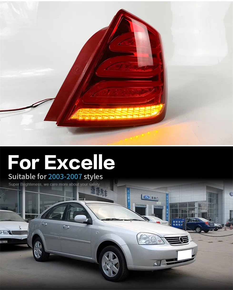 Auto Tail Lights Montaż dla Buick Excelle 2003-2007 Opel Taillights LED DRL Running Light Fog Lampa Tylna żarówka