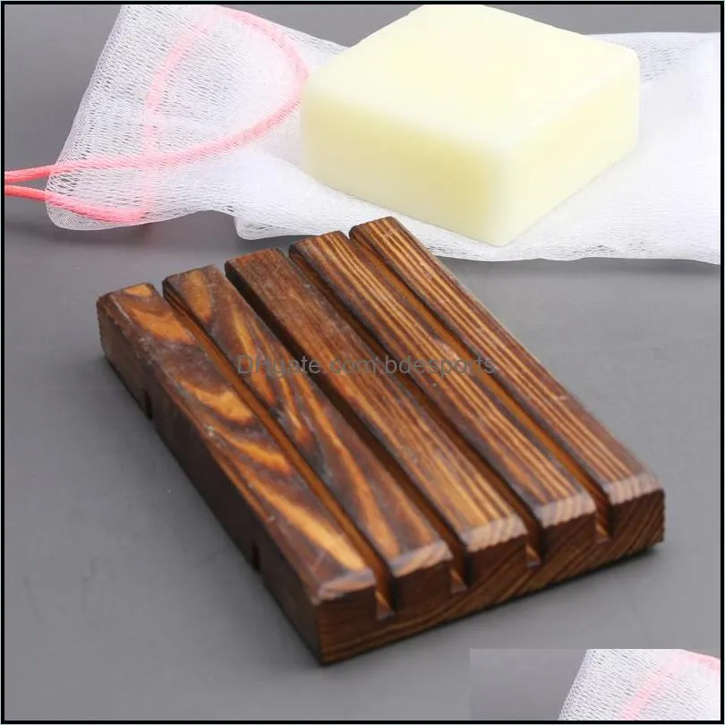 Solid Wood Soap Holder Natural Bathroom Soaps Dishes Strong Convenient Square Accessories For Kitchen 3 9zz Q2
