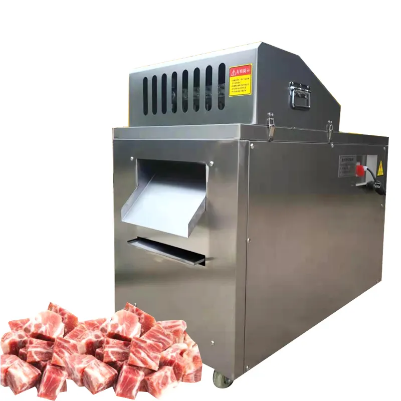 Multifunktion Frozen Beef Cube Dicer Chicken Breast Dicing Machine Commercial Poultry Meat Skeleton Cutting Machine till salu