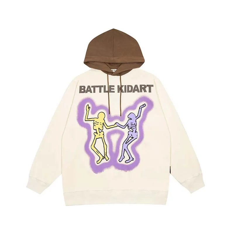 2023 Hip Hop Streetwear Hoodie Sweatshirt rolig dans skalle skelett grafisk hoodie bomullsm￤n harajuku huvtr￶ja