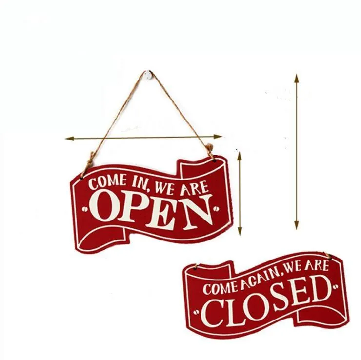 Wooden Open Closed Sign Novelty Items Coffee Shops Wood Hanging Double Sided Vintage Business Signs for Shop Door Window