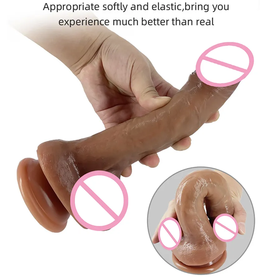 Vagina Orgasm Super Skin Soft Suction Cup Dildo Realistic Silicone Male Artificial Penis Dick Women Masturbator Adult18 sexy Toys