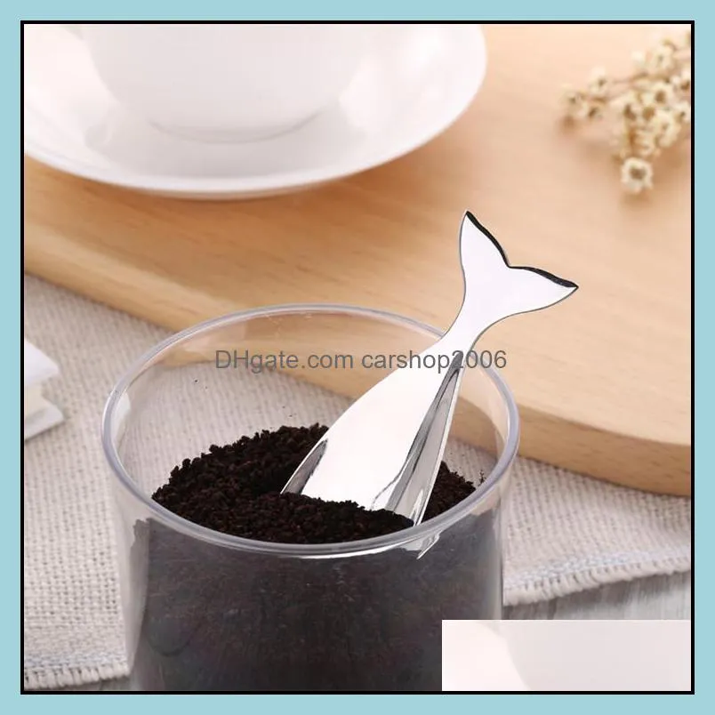 creative two pieces packed stainless steel 304 fish yogurt spoons fish ice cream spoons fish pudding spoons