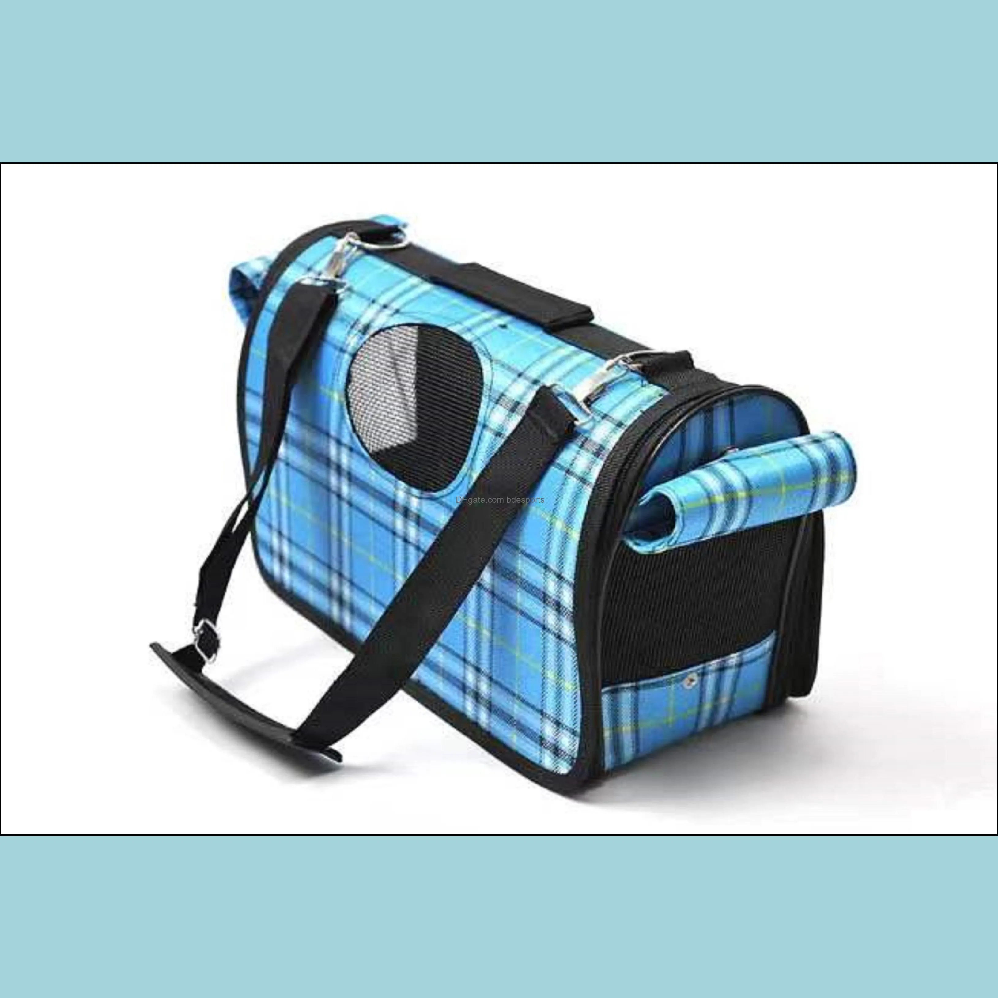 Soft Pet Carriers Portable Breathable Foldable Bag Cat Dog Carrier Bags Outgoing Travel Pets Handbag with Locking Safety Zippers