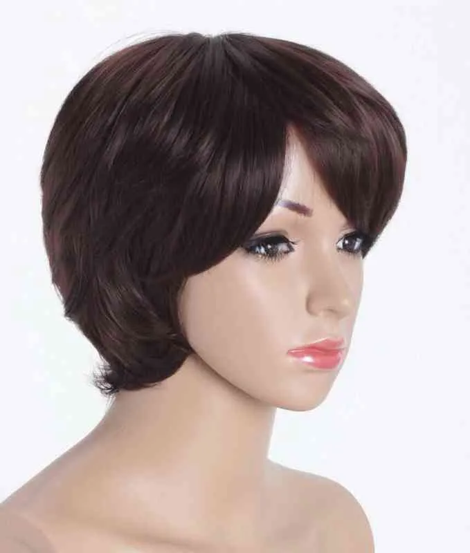 Nxy Wigs Versatile Wig Factory Straight Brown Fashion Trend Short Hair