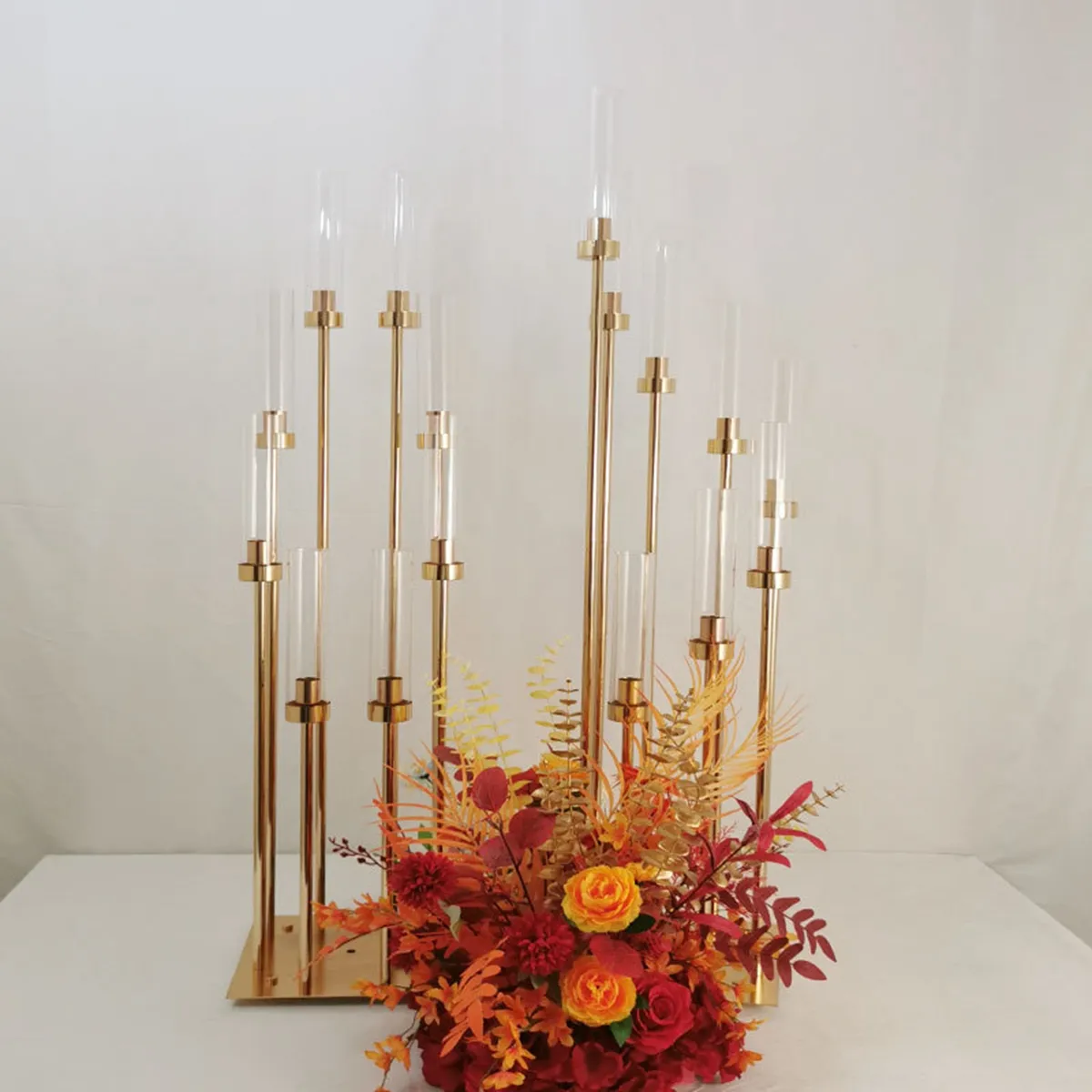 decoration Metal Candle Holder Candlestick Flower Vase Wedding Table Centerpiece Candelabra Pillar Stand Road Lead Party Decor imake331