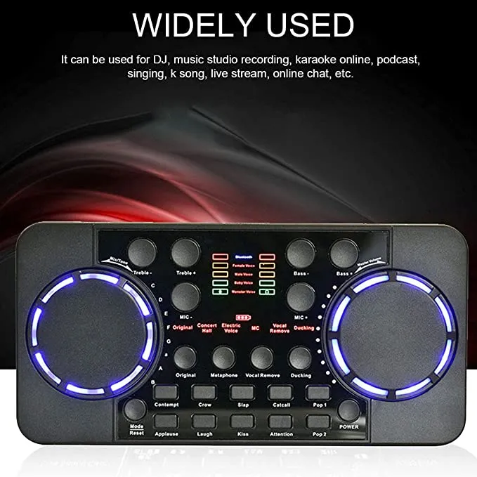 Funien Scheda Audio V300 PRO Live Scheda Audio BT Ricaricabile Multifunzionale per Canto/Trasmissione in Diretta/Registrazione di Voce e Musica Compatibile con Computer e Smartphone