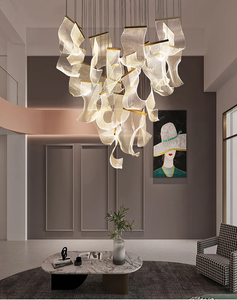 Luxury LED Chandelier For Modern Living Room And Large Home Decor With Creative Gold Bunnings Acrylic Design Perfect For Villa Staircase And Hanging Light From Highlamps1688 318.65 DHgate.Com