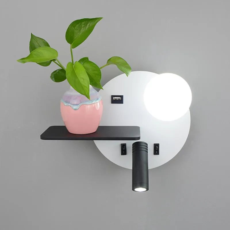 Applique Murale Intérieur Led Lampes DC5V USB Charge Lumière Chambre Moderne Escalier Étude Salon Étagère SconceWall