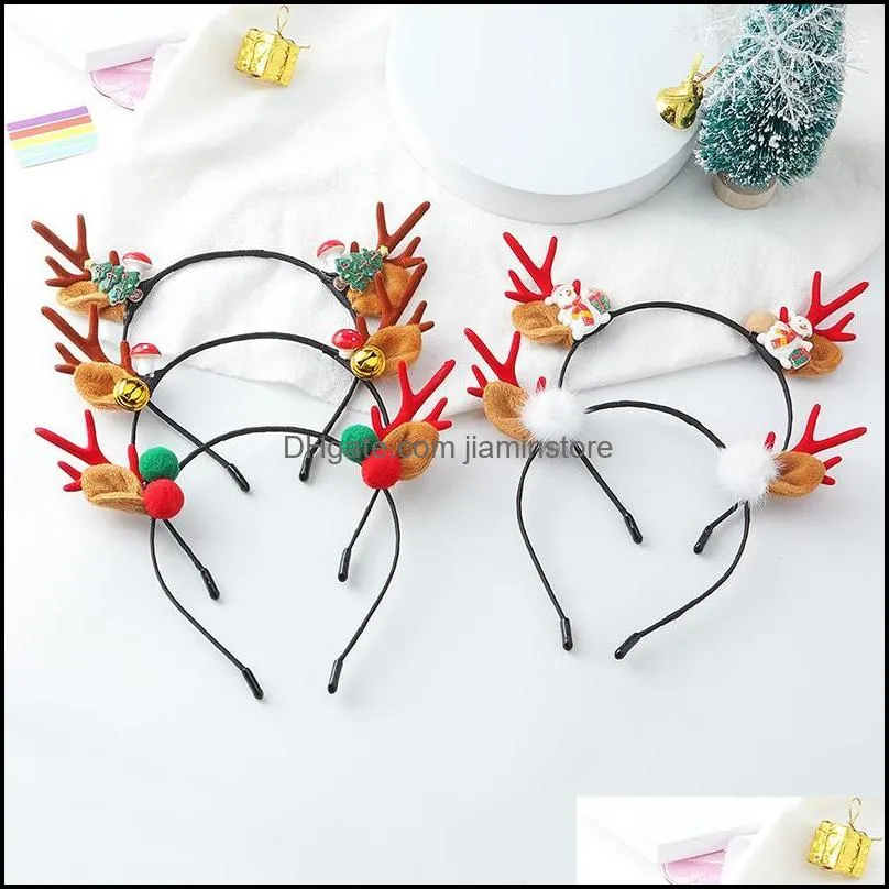 christmas hairbands for girls cute deer ear headbands kids christmas antler hair bands plastic hair hoop hair accessories