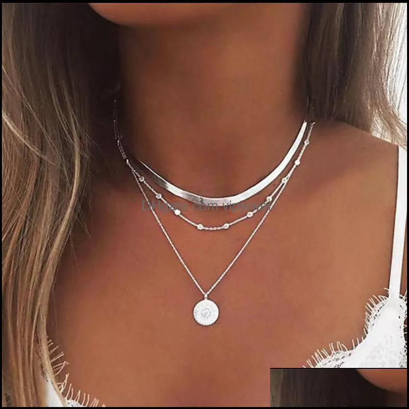 fashion silver layer choker necklace for women wholesale nd2111094