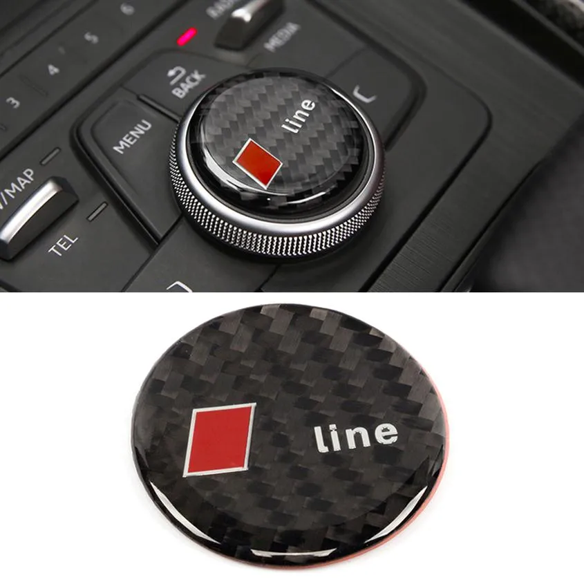 Auto-accessoires Center Multi Media Knob Button Trim Sticker Cover frame Interieur Decoratie voor Audi A4 A5 S4 S5 B9 2017-2020279R