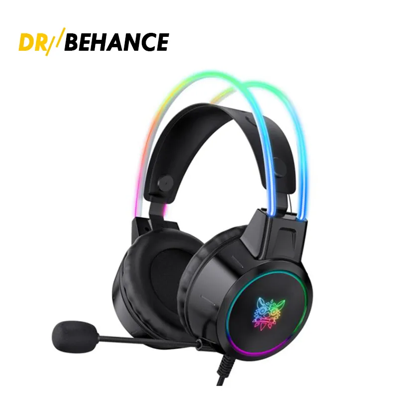 Onikuma 게임 헤드셋 Casque X15 PRO PC 스테레오 게임 헤드폰 노트북 PS4 새로운 Xbox ONE 컨트롤러 용 마이크 RGB 빛