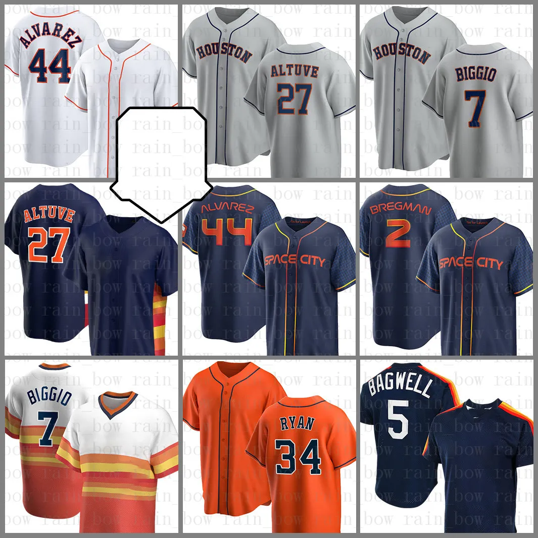 2022 José José Altuve Jersey Yordan Alvarez Craig Biggio Alex Bregman Nolan Ryan Jeff Bagwell Justin Verlander Carlos Correa Yuli Gurriel Bryan Abreu