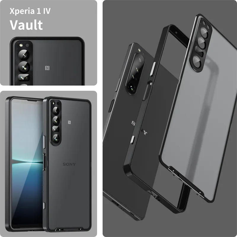 Алюминиевая рама акриловой задний сотовый телефон для Sony Xperia 1 IV xperia10iv Metal Bumper Защита за защиту бампера