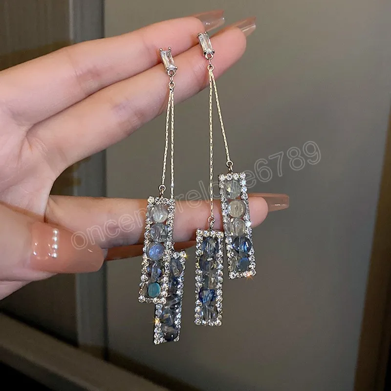 Brincos de geometria de cristal de bohemia Brincos de alta qualidade Brincos de strassmias finas para mulheres Presente de festa de joias