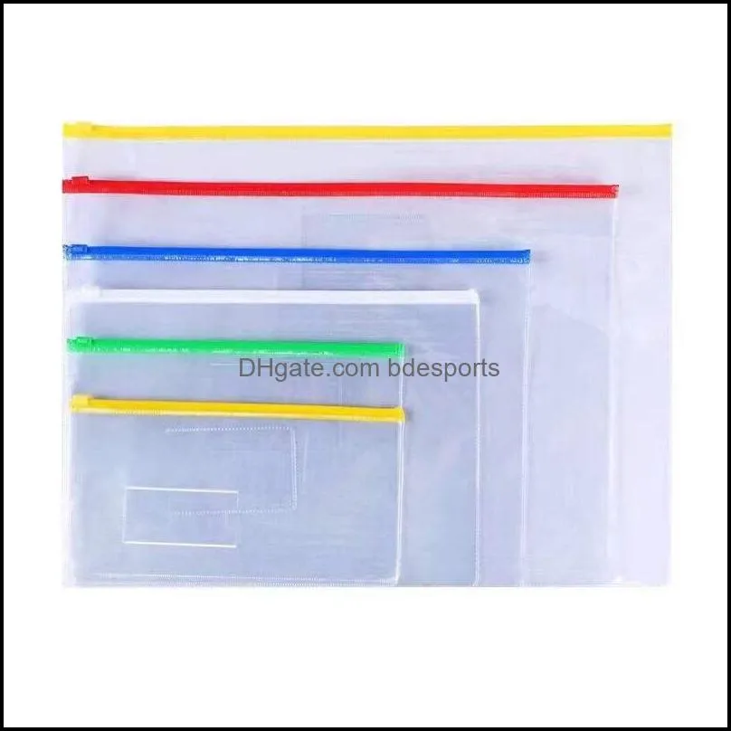 Opbergtassen Home Organisatie Huiskee Garden A4/A5/A6 Waterdichte transparante PVC Zipper Bag File Folder Documentafboekingsorganisator Statio
